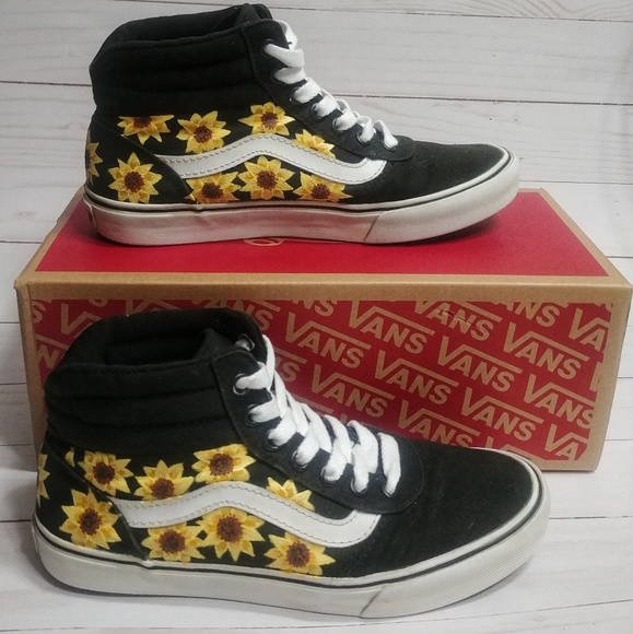 sunflower high top vans